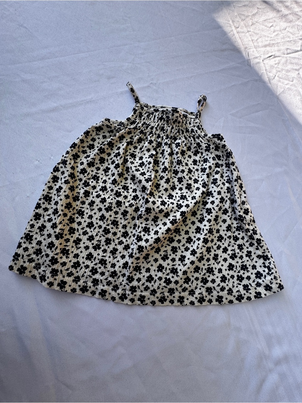 Zara Black Floral Smocked Sundress - Strappy Tank Style 19 months Girl